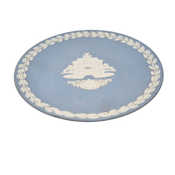 Vintage Wedgwood Collector Plate Constitution Hill 84 Christmas Blue Jasperware - Picture 9 of 9